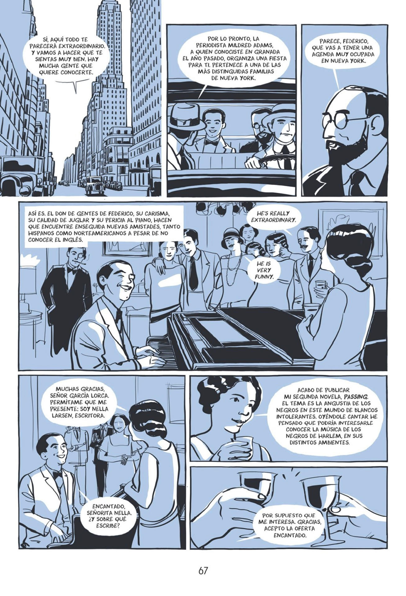 Una página de la novela gráfica 'Vida, obra y martirio de Federico García Lorca'. EFE/Planeta Cómic // SOLO USO EDITORIAL/SOLO DISPONIBLE PARA ILUSTRAR LA NOTICIA QUE ACOMPAÑA (CRÉDITO OBLIGATORIO)