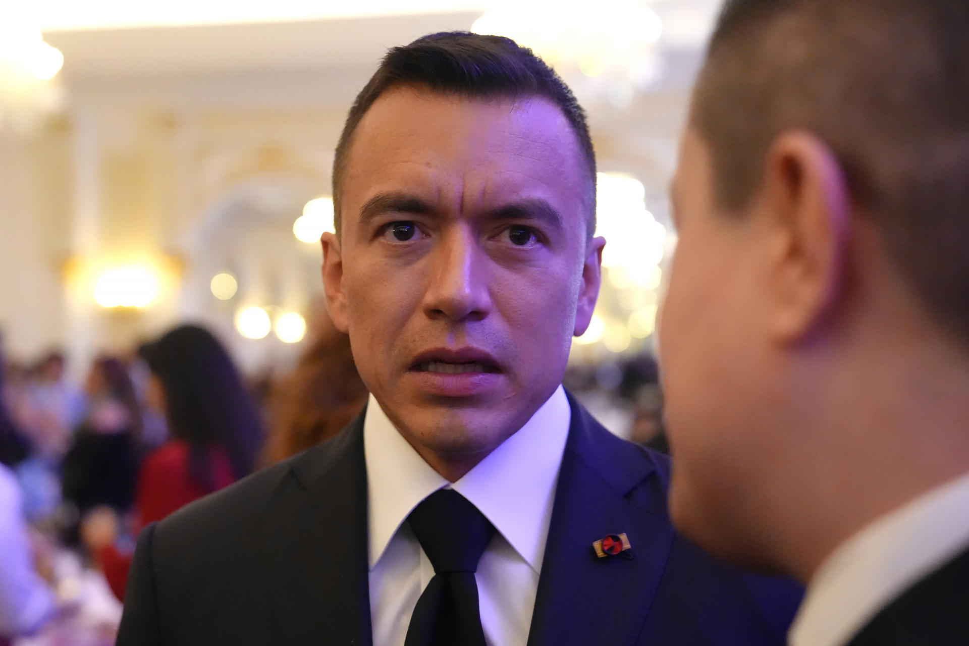 El presidente de Ecuador, Daniel Noboa, defendió este miércoles, la alianza de su país con Estados Unidos en la lucha contra el narcotráfico tras una reunión con el vicepresidente de Estados Unidos, JD Vance, en Washington (EE.UU.). EFE/ Octavio Guzmán
