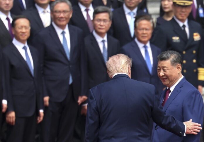 BEIJING (China), 14/05/2026.- Los presidentes de China y Estados Unidos, Xi Jinping y Donald Trump, durante su encuentro en Pekín. EFE/EPA/Maxim Shemetov / POOL
