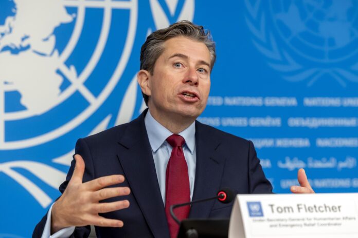 Fotografía de archivo en la que se captó al subsecretario general de Asuntos Humanitarios y Coordinador del Socorro de Emergencia de la ONU (OCHA), Tom Fletcher, en Ginebra (Suiza) EFE/Salvatore Di Nolfi

