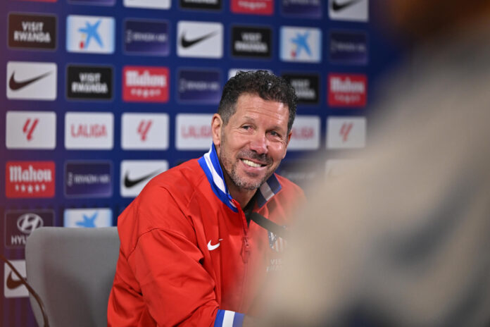 Simeone, en la rueda de prensa. EFE/ Fernando Villar
