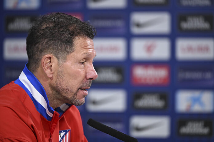 Simeone, en la rueda de prensa. EFE/ Fernando Villar
