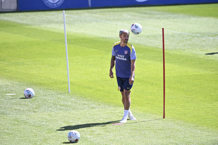 Griezmann, en el entrenamiento de este sábado. EFE/ Fernando Villar
