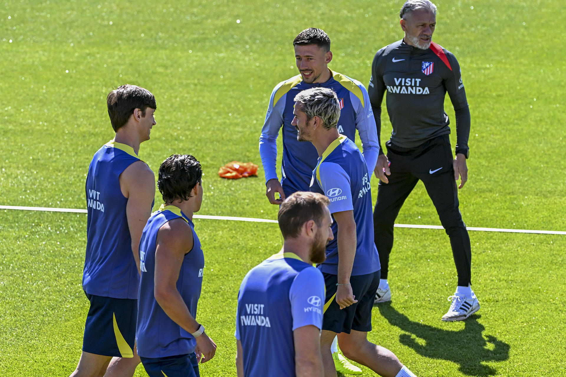 Griezmann, en el entrenamiento de este sábado. EFE/ Fernando Villar
