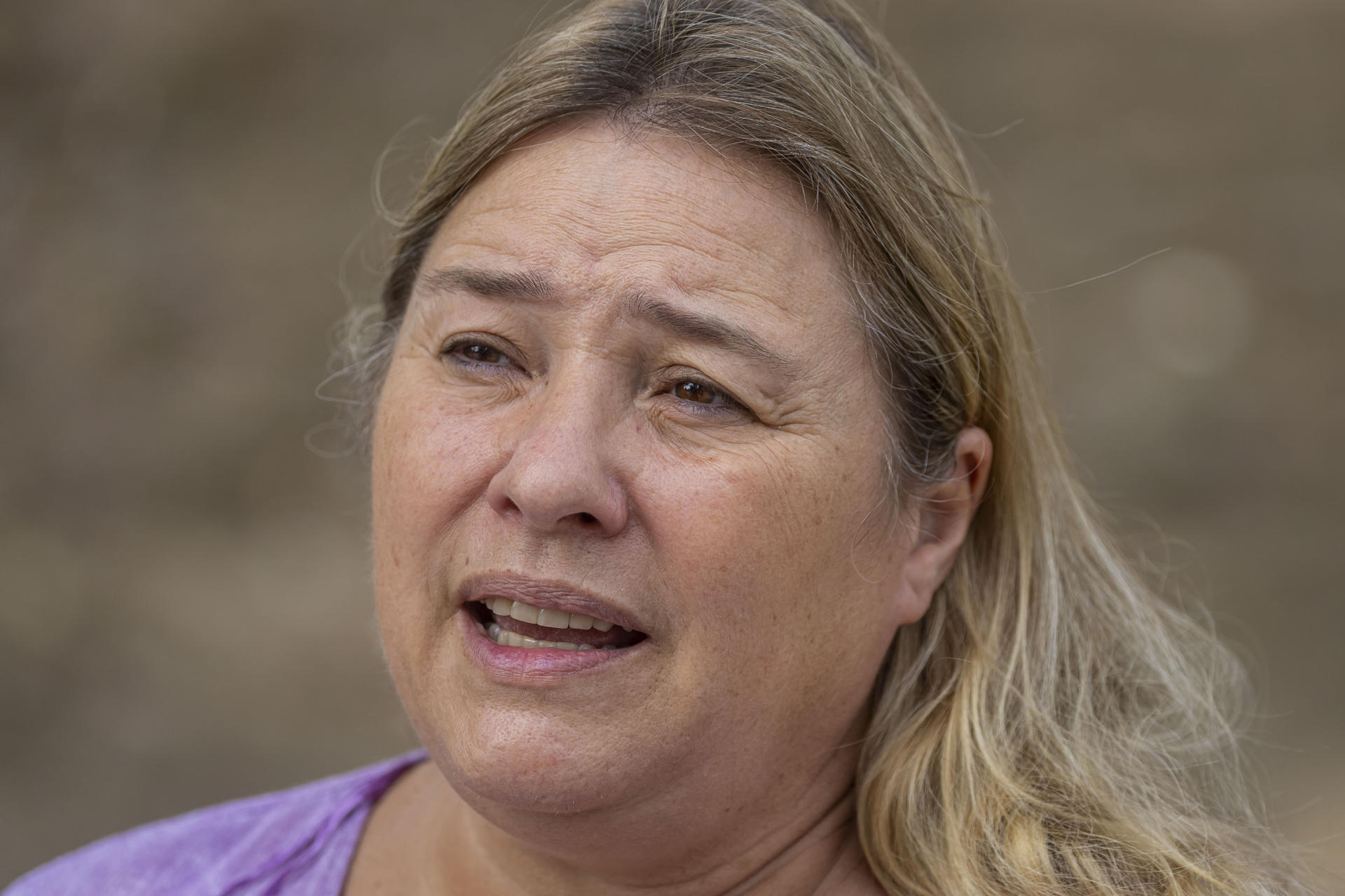 La jefa de la delegación de la Delegación de la Unión Europea en Venezuela, María Antonia Calvo, habla con EFE durante una actividad en Caracas (Venezuela). EFE/ Miguel Gutiérrez

