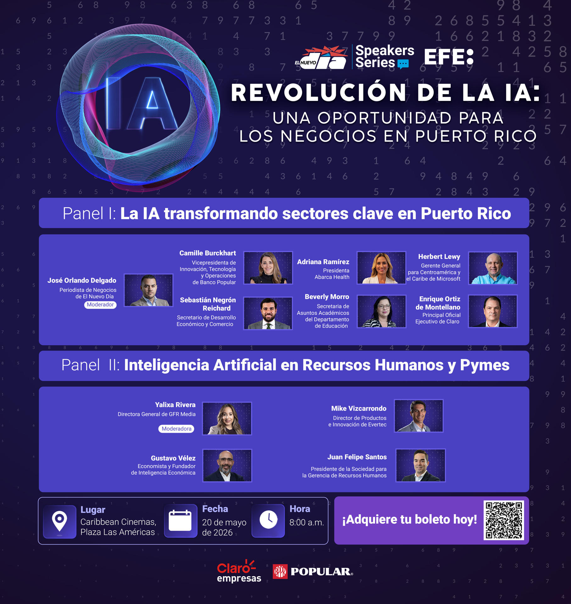 Las oportunidades y desafíos que supone la inteligencia artificial (IA) es el tema del nuevo foro organizado en el marco de la alianza entre GFR Media y la Agencia EFE, que se celebra este próximo miércoles, 20 de mayo, en Puerto Rico. EFE/ El Nuevo Día- GFR Media
