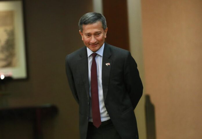Fotografía de archivo en la que se captó al ministro de Relaciones Exteriores de Singapur, Vivian Balakrishnan, en Pekín (China). EFE/How Hwee Young
