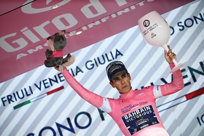 El ciclista portugués Afonso Eulalio (Bahrain Victorious) EFE/EPA/LUCA ZENNARO
