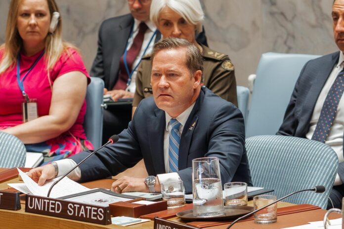 Fotografía de archivo del embajador de Estados Unidos ante la ONU, Mike Waltz. EFE/EPA/OLGA FEDOROVA
