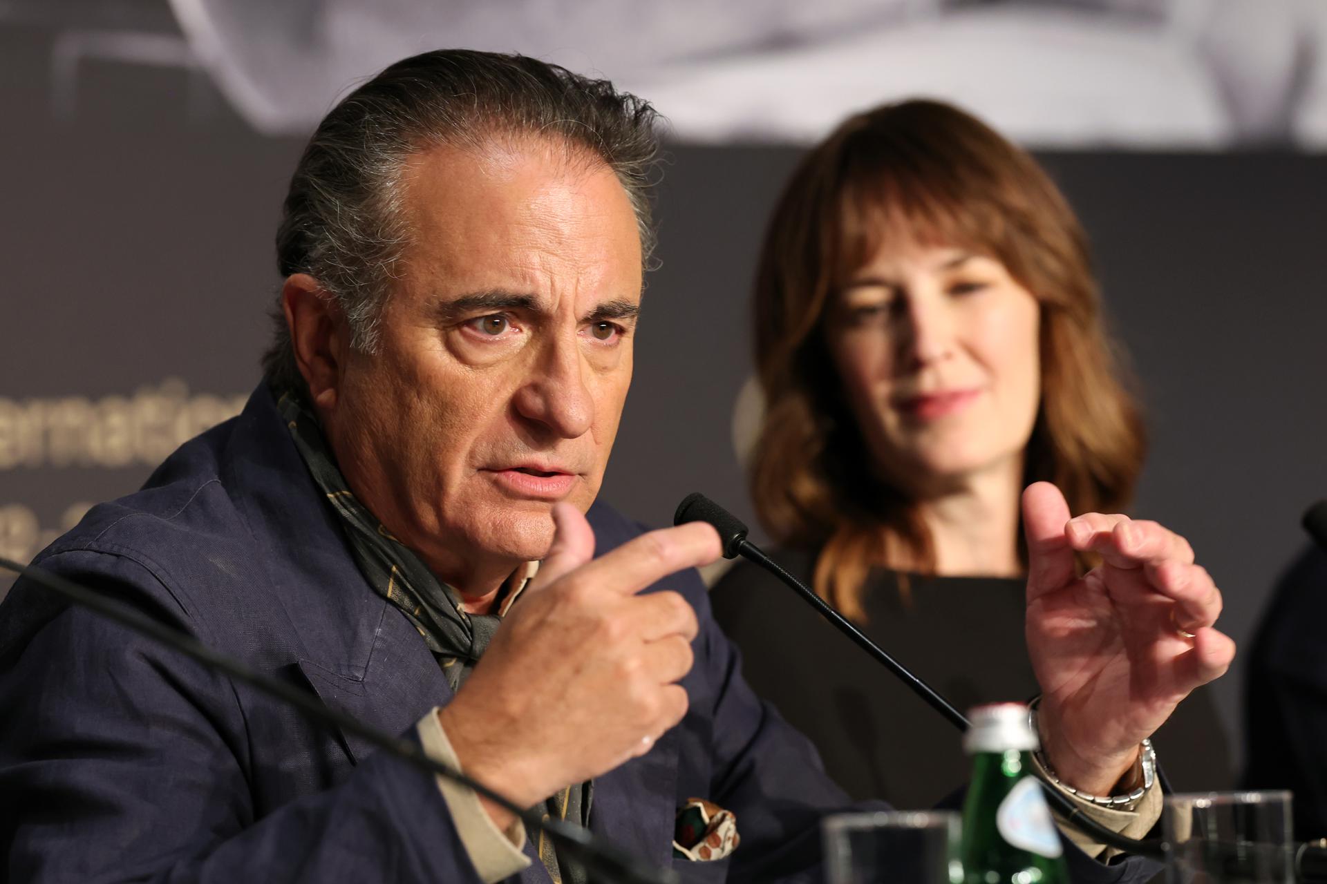 El director Andy Garcia asiste a la rueda de prensa de 'Diamond' durante el 79º Festival de Cine de Cannes, en Cannes, Francia, el 20 de mayo de 2026. El festival se celebra del 12 al 23 de mayo de 2026. (Cine, Francia) EFE/EPA/AMY SUSSMAN / POOL
