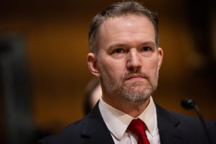 Fotografía de archivo en la que se captó al Representante de Comercio de Estados Unidos, Jamieson Greer, durante una comparecencia ante una comisión del Sendado de EE.UU., en Washington DC (EE.UU.). EFE/Maansi Srivastava
