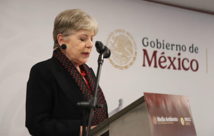 Fotografía cedida por la Secretaría de Medio Ambiente y Recursos Naturales, de su titular Alicia Bárcena, quien dijo en una rueda de prensa que 
