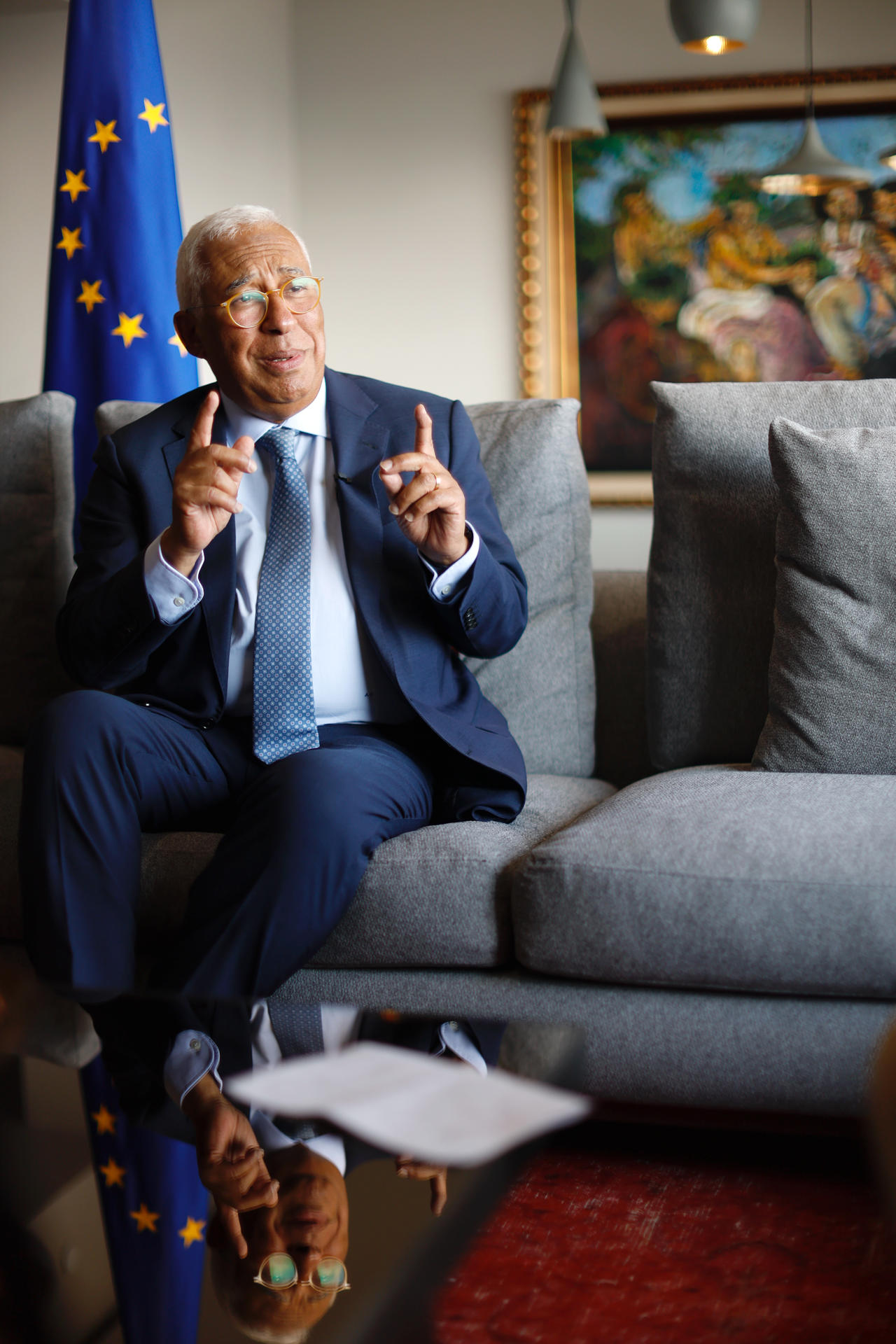 El presidente del Consejo Europeo, António Costa, habla en una entrevista con EFE este jueves, en Ciudad de México (México). EFE/Sáshenka Gutiérrez
