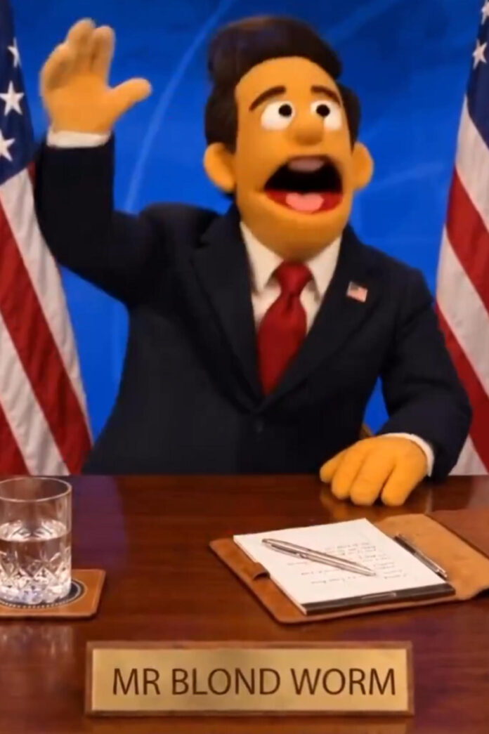 Captura de video, tomada a través del rastreo de redes sociales, que muestra una marioneta del secretario de Estado de EE.UU., Marco Rubio, difundió por el Gobierno cubano como sátira política. EFE/Rastreo de redes
