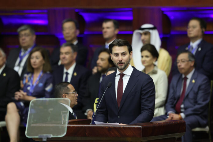 Fotografía de archivo del presidente de la Asamblea Nacional (Parlamento) de Ecuador, Niels Olsen. EFE/ José Jácome

