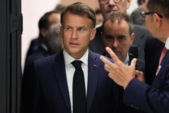 El presidente de Francia, Emmanuel Macron en Bruyeres-le-Chatel, Francia, 22 de mayo de 2026. (Francia) EFE/EPA/LUDOVIC MARIN / POOL MAXPPP OUT
