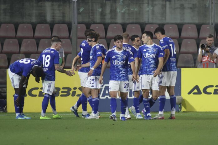 El jugador del Como 1907 Jesus Rodriguez celebra un gol en Cremona, Italia. EFE/EPA/DAVIDE CASENTINI
