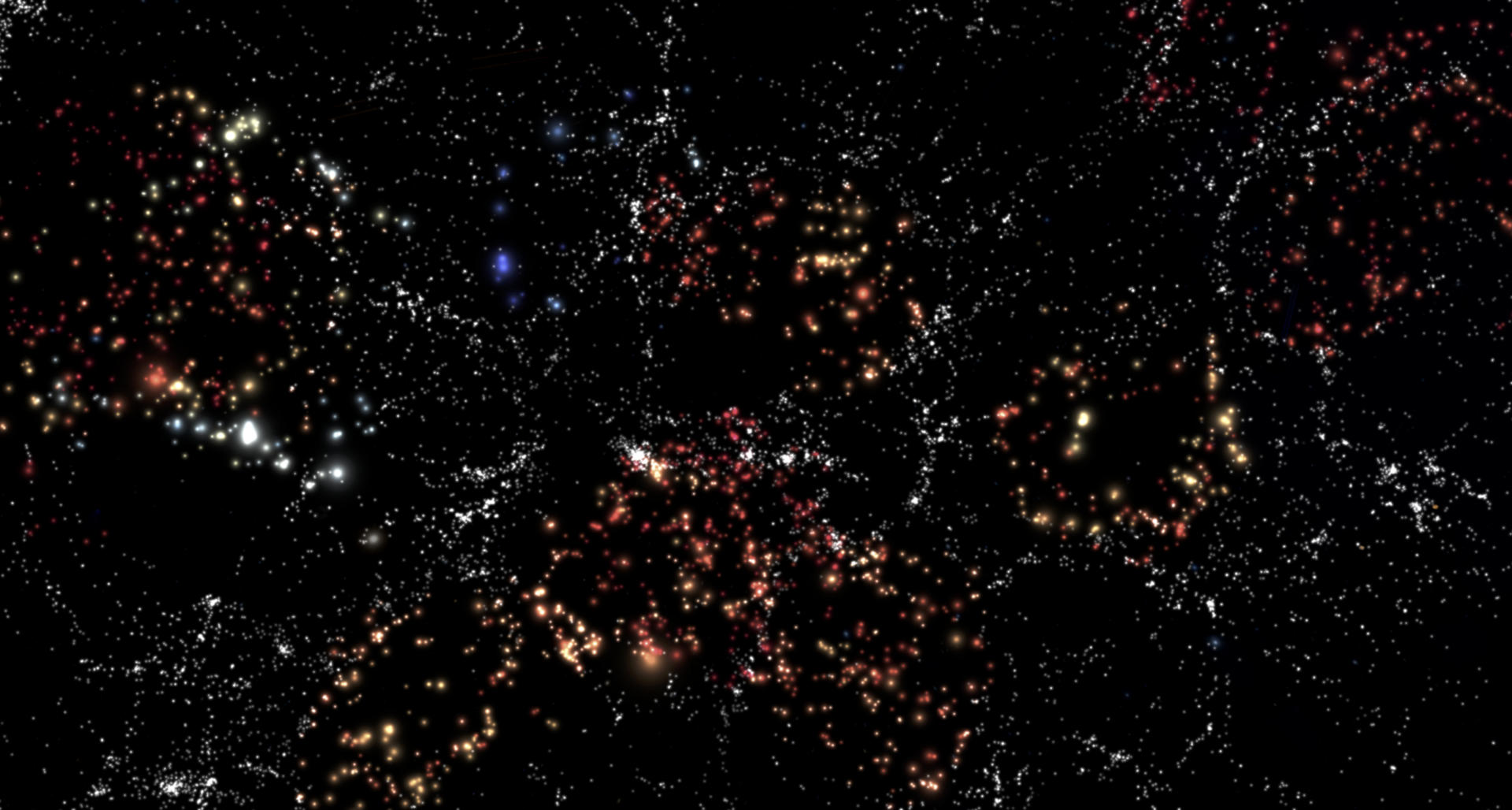 Un equipo español de investigadores ha observado que las galaxias situadas en vacíos cósmicos, regiones muy extensas de la red cósmica con una densidad de materia extremadamente baja, conservan mejor su gas y forman estrellas durante más tiempo, especialmente en sus regiones externas. EFE/Instituto de Astrofísica de Andalucía (IAA-CSIC) / SOLO USO EDITORIAL/SOLO DISPONIBLE PARA ILUSTRAR LA NOTICIA QUE ACOMPAÑA (CRÉDITO OBLIGATORIO)
