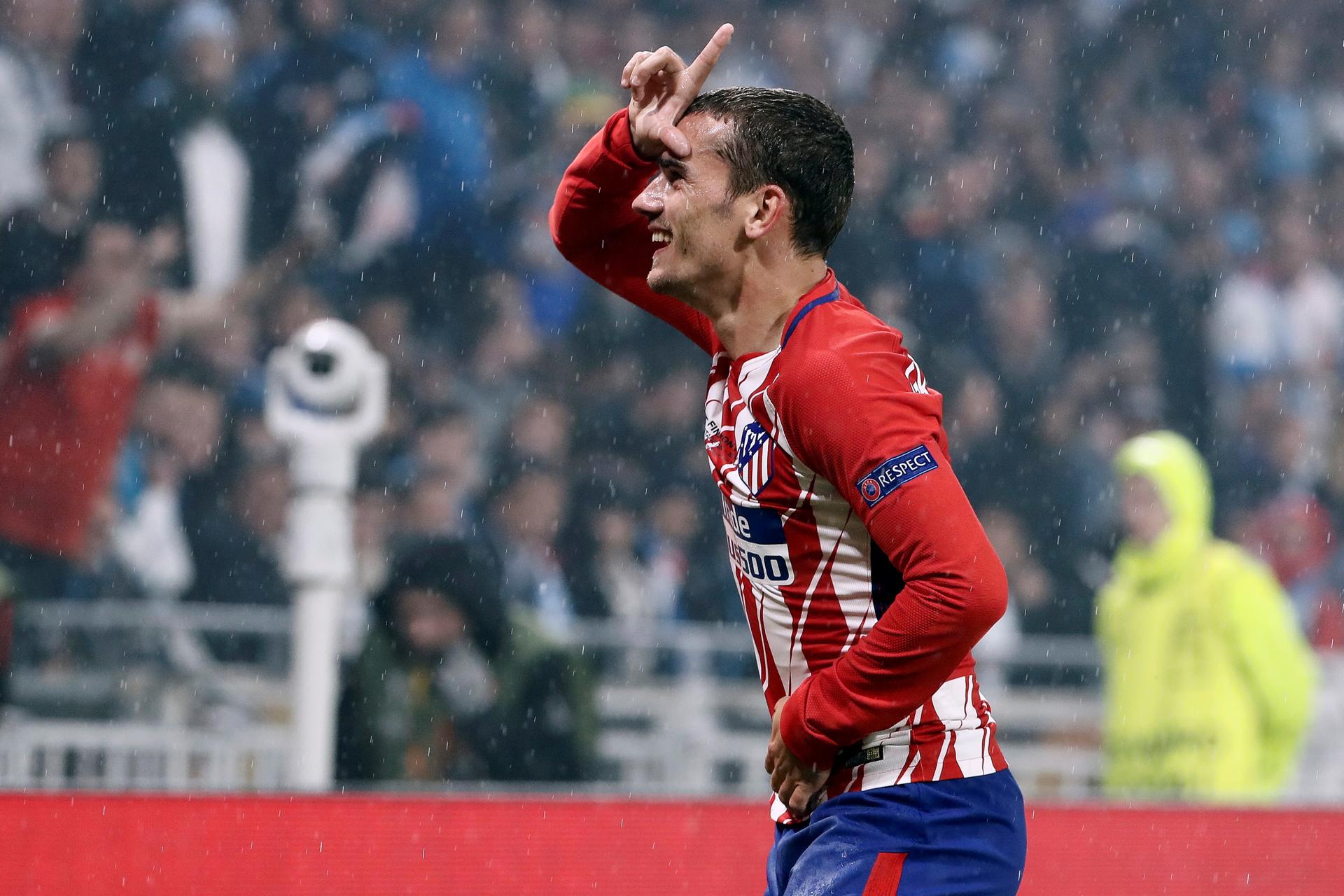 Griezmann celebra un gol ante el Marsella en la final de la Liga Europa en Lyon. EFE/Mariscal
