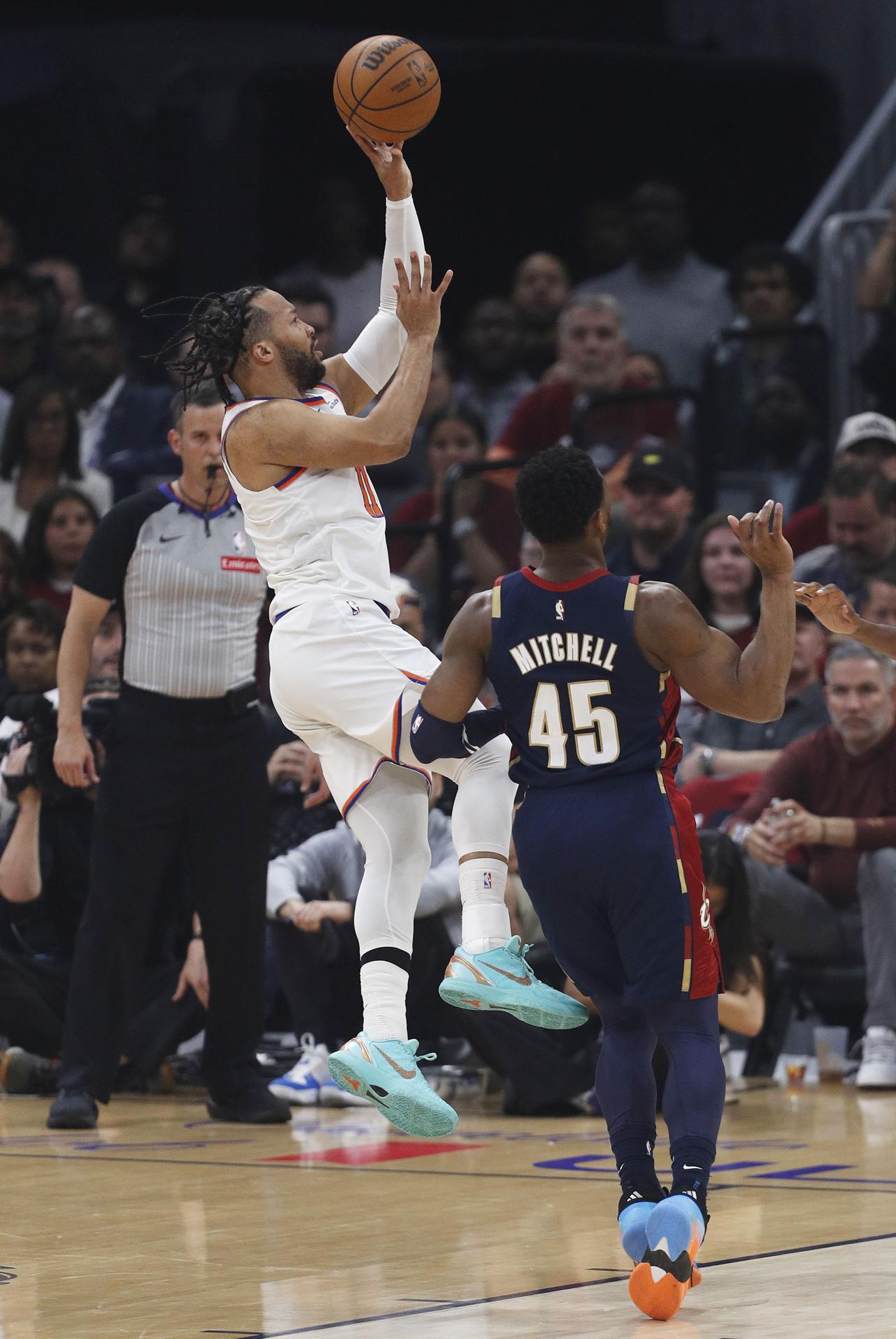 El escolta de los New York Knicks Jalen Brunson fue proclamado este lunes como MVP de las finales del Este y aseguró que el secreto de la franquicia neoyorquina está siendo la confianza "de arriba abajo". EFE/EPA/DAVID MAXWELL SHUTTERSTOCK OUT
