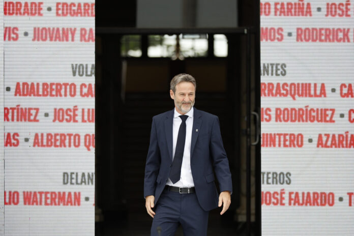El seleccionador de Panamá, Thomas Christiansen, anuncia la lista oficial de jugadores convocados para el Mundial 2026. EFE/ Bienvenido Velasco
