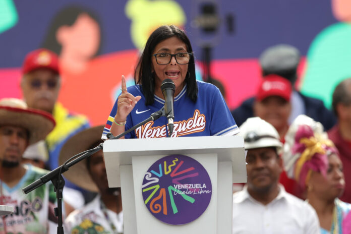 La presidenta encargada de Venezuela, Delcy Rodríguez, en una foto de archivo. EFE/ Ronald Pena R
