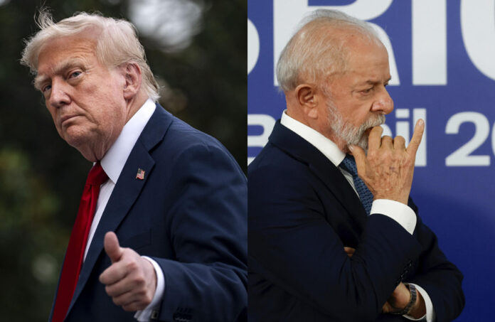 Combo de fotografías de archivo del presidente de Estados Unidos, Donald Trump (i), y el presidente de Brasil, Luiz Inácio Lula da Silva. EFE/ Archivo
