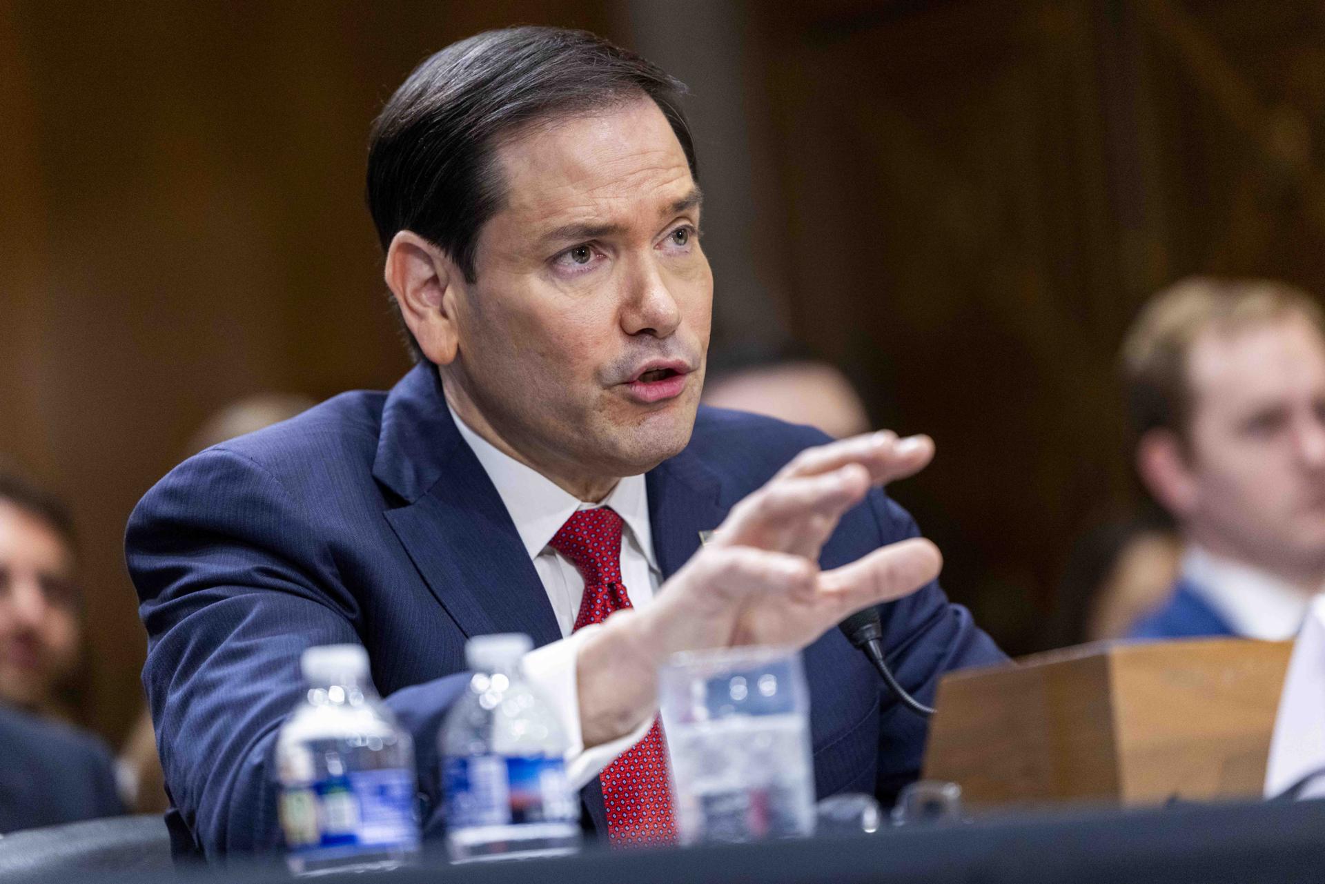 WASHINGTON (USA), 02/06/2026.- US Secretary of State Marco Rubio testifies before the Senate Foreign Relations Committee hearing on the FY27 Department of State Budget Request on Capitol Hill in Washington, DC, USA, 02 June 2026. Secretary Rubio testified before the Senate for the first time since the start of the Iran war. EFE/EPA/SHAWN THEW
