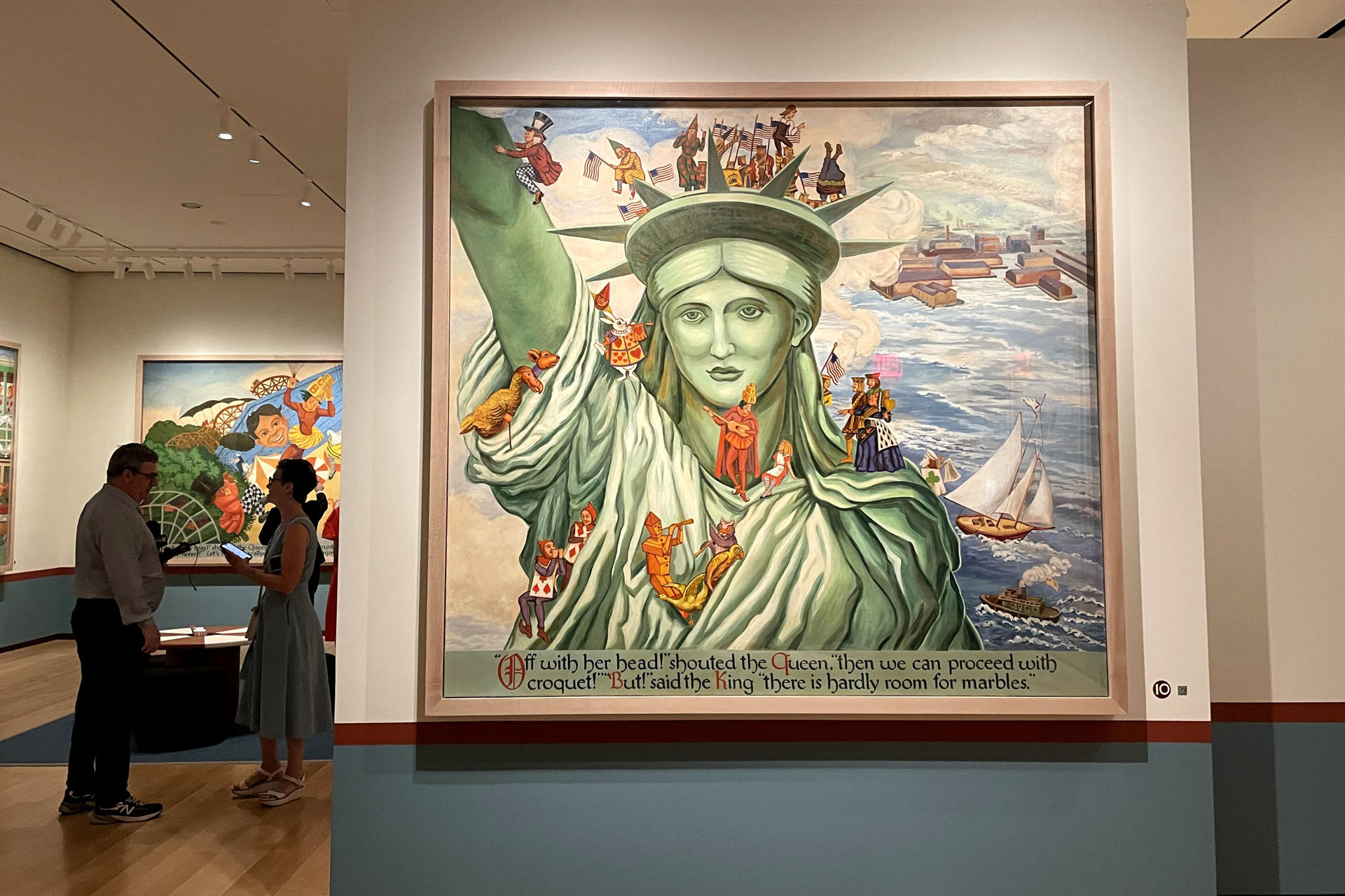 Personas asisten a la exposición 'Another Wonderland' (Otro País de las Maravillas) del artista Abram Champanier este martes, en el Museo de la Ciudad de Nueva York (Estados Unidos). EFE/ Alicia Sánchez
