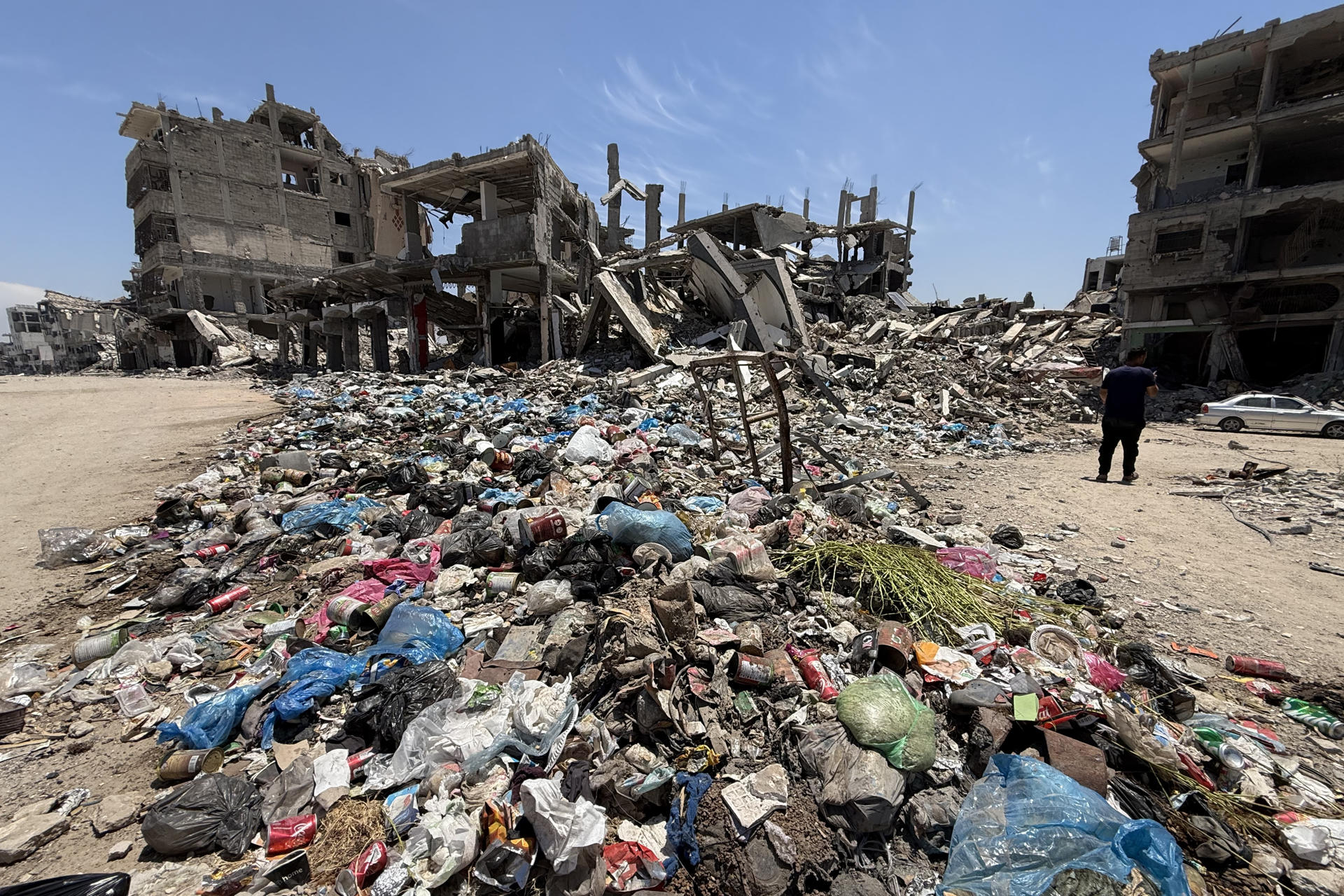 El barrio de Shujaiya, al este de la ciudad de Gaza. EFE/Ahmad Awad
