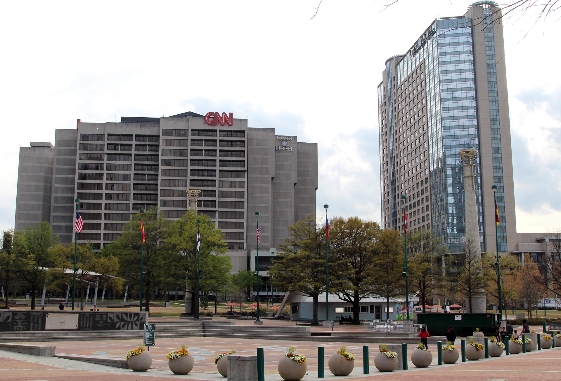 Fotografía de archivo que muestra el edificio de CNN frente al Parque Olímpico en Atlanta (EE.UU.). EFE/ Marcelo Wheelock

