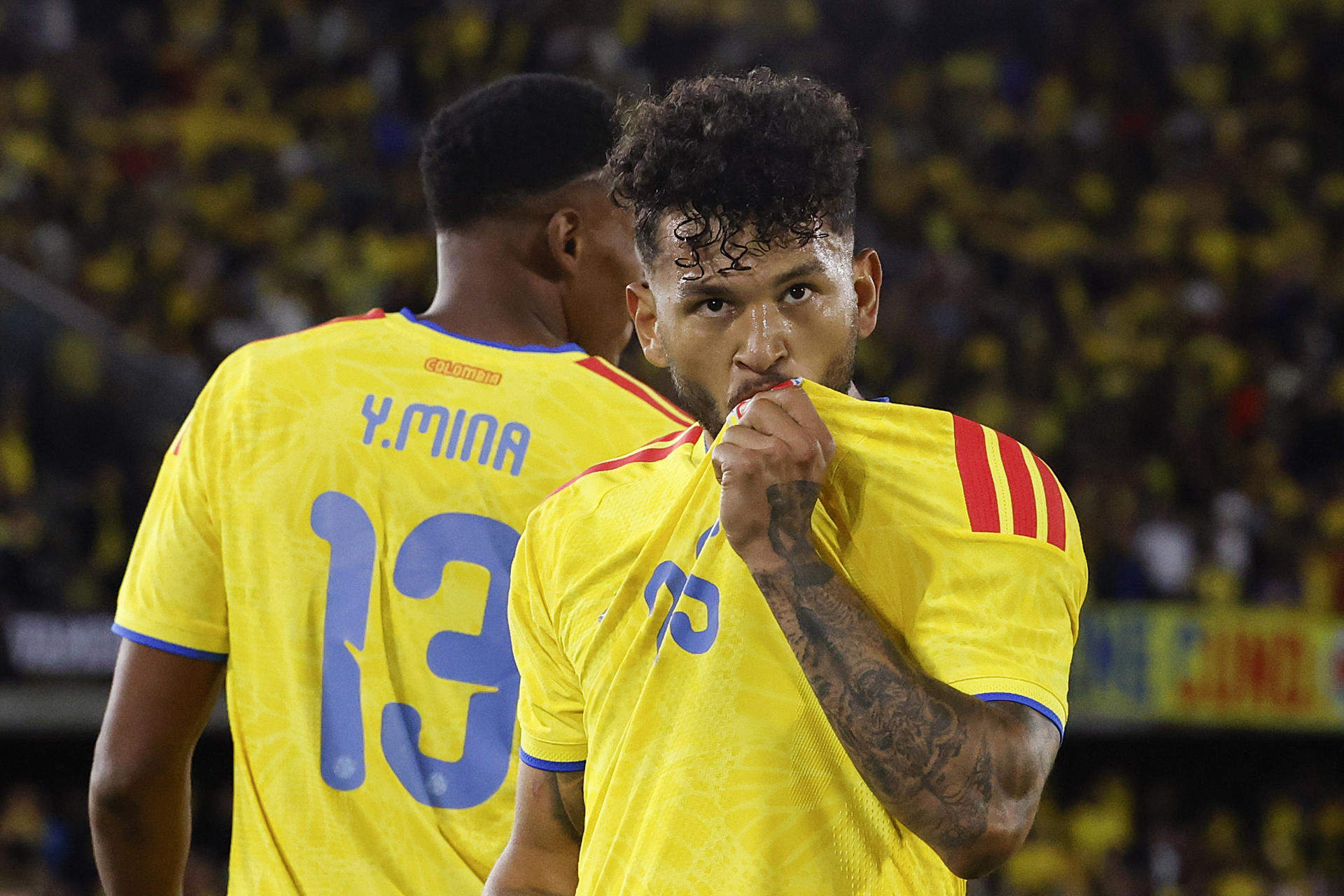 El colombiano Luis Suárez, durante el partido amistoso disputado el 1 de junio por su selección contra Costa Rica. EFE/ Mauricio Dueñas Castañeda
