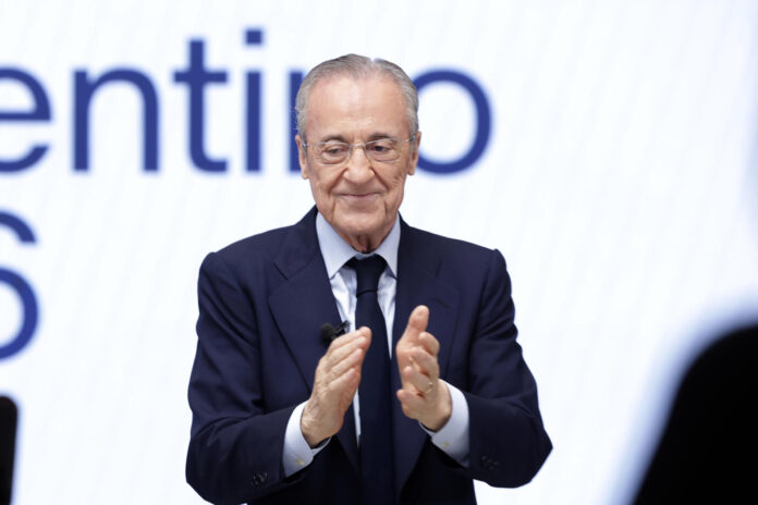 Florentino Pérez, tras ser reelegido presidente del Real Madrid. EFE/Juanjo Martin
