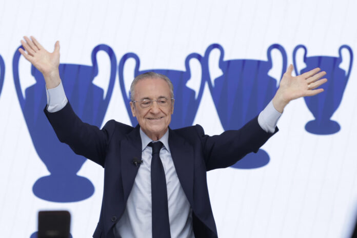 Florentino Pérez, tras ser reelegido como presidente del Real Madrid. EFE/Juanjo Martín

