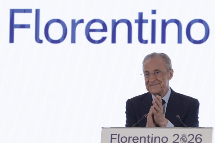 Florentino Pérez, tras ser reelegido como presidente del Real Madrid. EFE/Juanjo Martín
