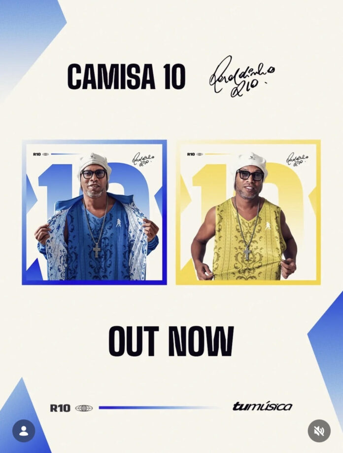- Fotografía tomada de la cuenta de Instagram @ronaldinho del exfutbolista de Brasil Ronaldinho Gaúcho de la portada de su primer álbum musical llamado 'Camisa 10', un proyecto que reúne a más de una veintena de estrellas de la música de diferentes países, como Pitbull, Sean Paul y Juan Magán. EFE/ @ronaldinho /SOLO USO EDITORIAL/NO VENTAS/ SOLO DISPONIBLE PARA ILUSTRAR LA NOTICIA QUE ACOMPAÑA (CRÉDITO OBLIGATORIO)
