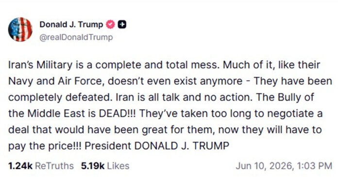 El presidente estadounidense, Donald Trump, aseguró este martes que Irán ha tardado demasiado en negociar un acuerdo y que ahora 