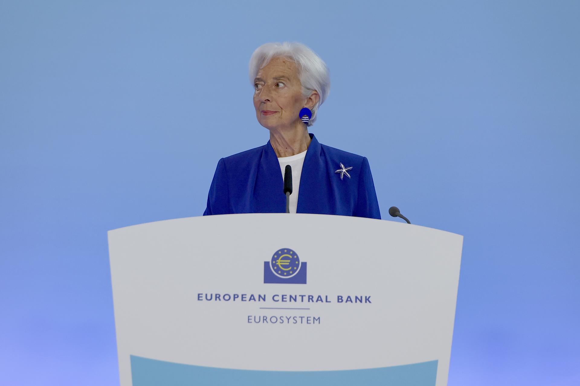 La presidenta del Banco Central Europeo (BCE), Christine Lagarde, este jueves en Fráncfort (Alemania) EFE/EPA/CHRISTOPHER NEUNDORF