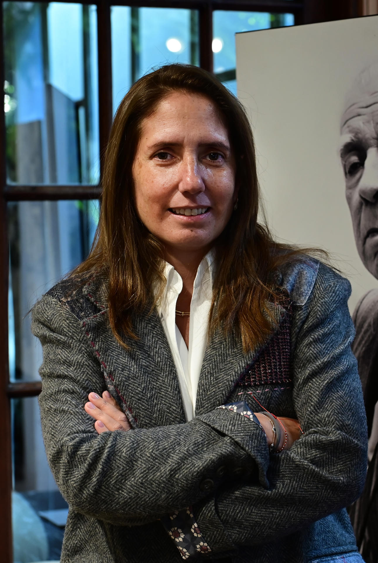 Una de las herederas del legado de Borges, Mariana Kodama, posa durante una entrevista con EFE este 11 de junio de 2026, en Buenos Aires (Argentina). EFE/ Matías Martín Campaya
