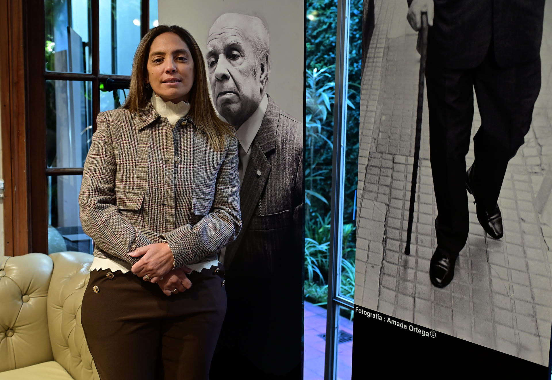 Una de las herederas del legado de Borges, Maria Victoria Kodama, posa durante una entrevista con EFE este 11 de junio de 2026, en Buenos Aires (Argentina). EFE/ Matías Martín Campaya
