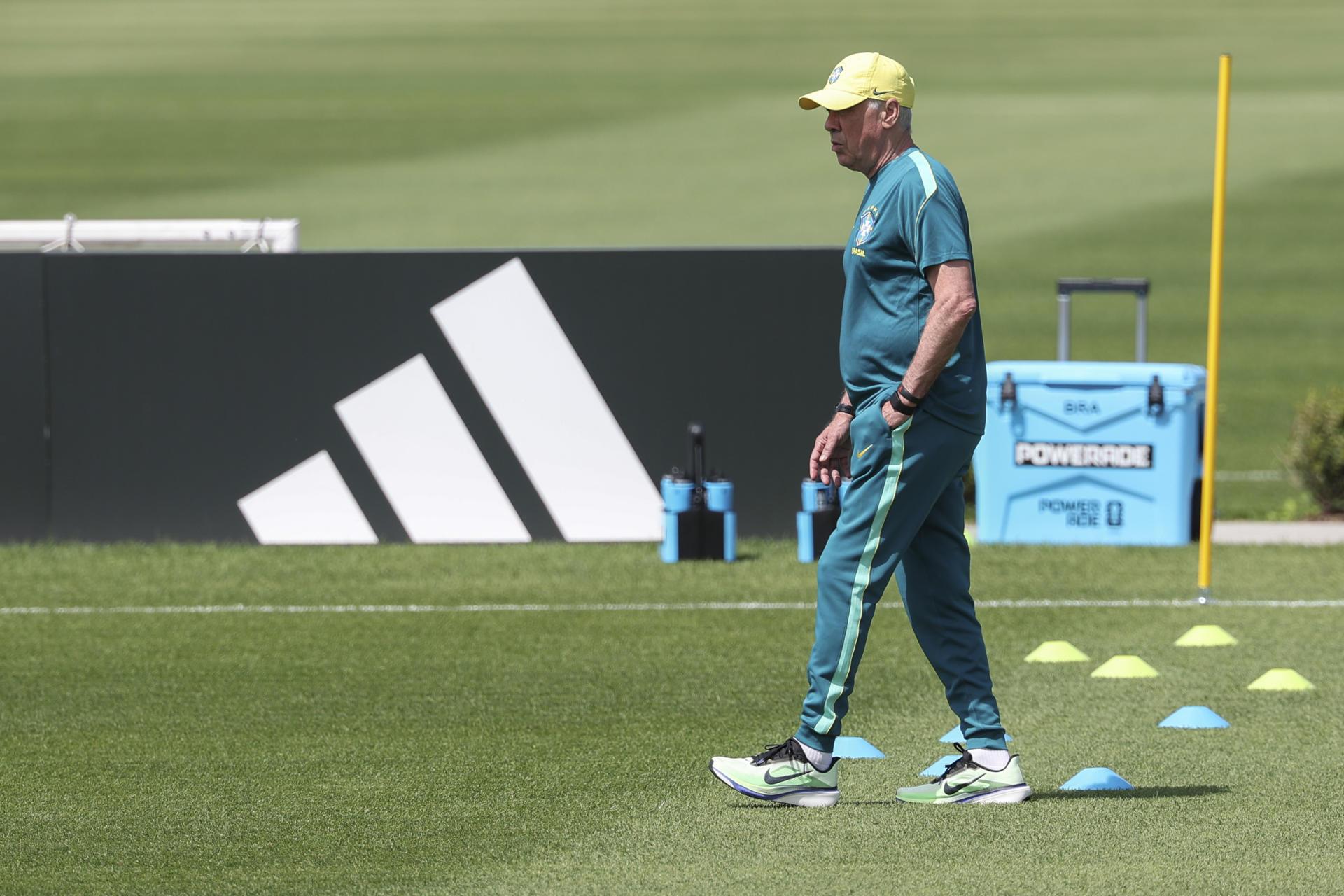 El seleccionador de Brasil, Carlo Ancelotti. EFE/SEBASTIÃO MOREIRA
