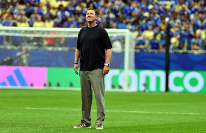 El seleccionador alemán, Julian Nagelsmann, reacciona tras el partido de la fase de grupos de la Copa Mundial de la FIFA 2026 entre Alemania y Curazao, en Houston (EE.UU.). EFE/SAM WASSON
