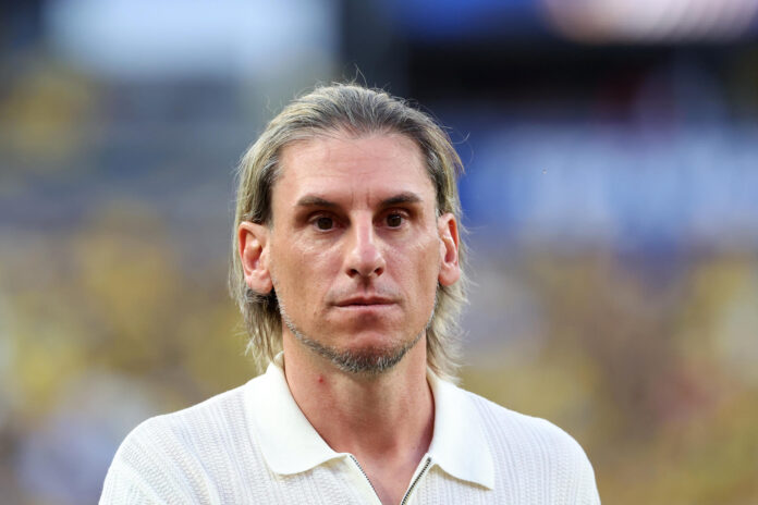 El seleccionador de Ecuador, Sebastián Beccacece, durante un partido del grupo E del Mundial 2026 ante Costa de Marfil en Filadelfia (Estados Unidos). EFE/Sebastiao Moreira
