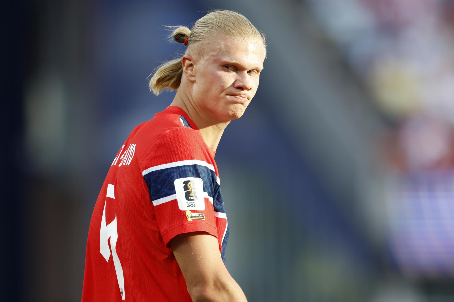El noruego Erling Haaland durante el partido de la fase de grupos de la Copa Mundial de la FIFA 2026 entre Irak y Noruega, en Boston, EE. UU. EFE/EPA/GREG M. COOPER
