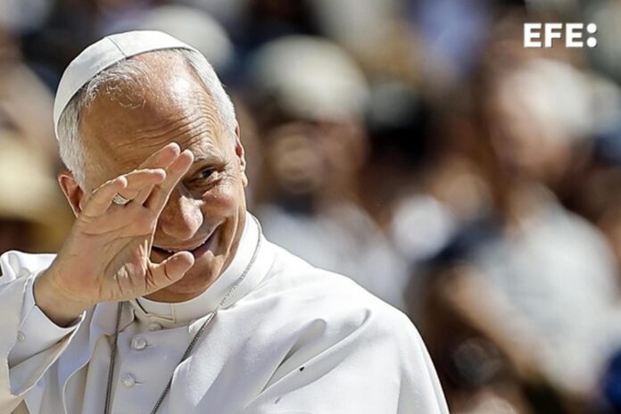 El papa León XIV, este miércoles en la plaza de San Pedro del Vaticano. EFE/ANGELO CARCONI
