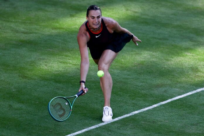La bielorrusa Aryna Sabalenka, número uno del mundo, volvió en octavos de final del torneo de Berlín.EFE/EPA/FILIP SINGER
