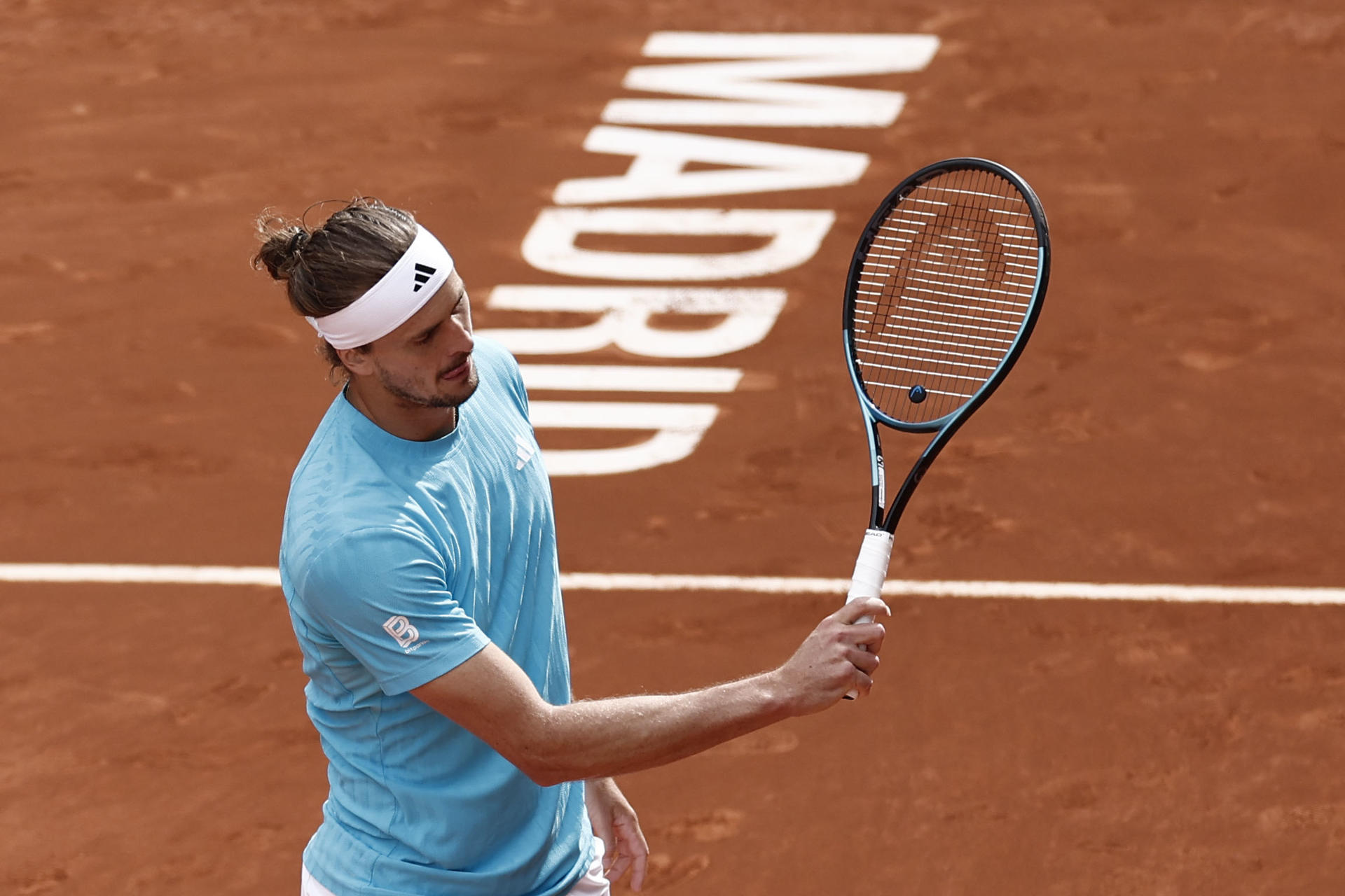 El tenista alemán Alexander Zverev, durante su participación en el Mutua Madrid Open de tenis el pasado 3 de mayo. EFE/ Sergio Perez
