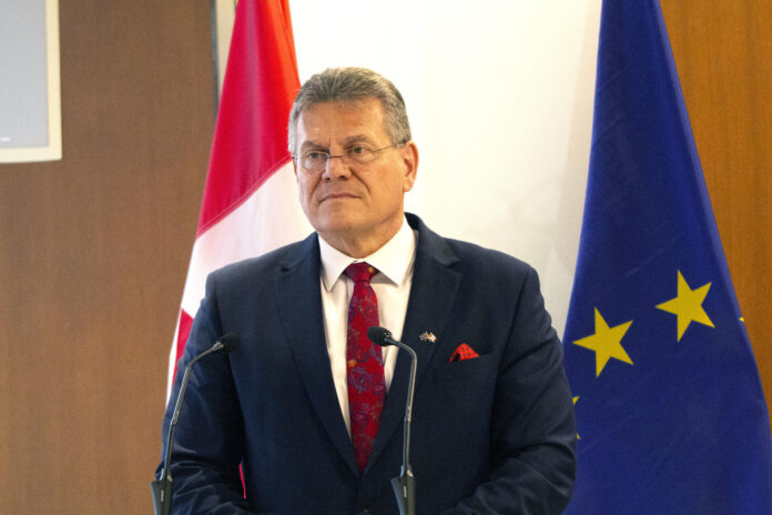 Fotografía de archivo del comisario de Comercio de la UE, Maroš Šefčovič. EFE/ Julio César Rivas
