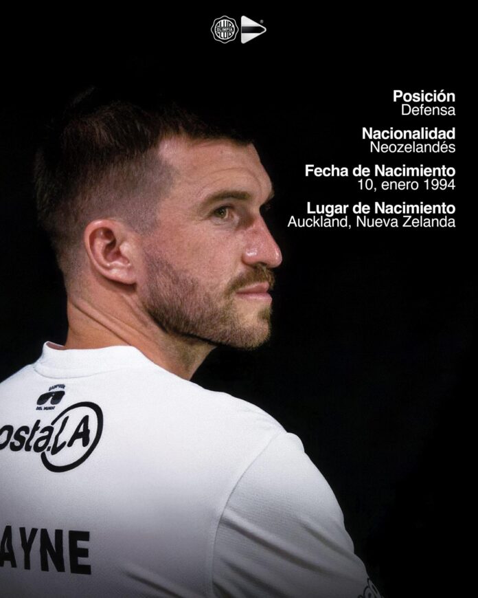 Imagen difundida por el paraguayo Club Olimpia del defensor Tim Payne, que disputa la Copa del Mundo con Nueva Zelanda y que fue confirmando como nuevo jugador del equipo. EFE/ @elClubOlimpia /SOLO USO EDITORIAL/ SOLO DISPONIBLE PARA ILUSTRAR LA NOTICIA QUE ACOMPAÑA (CRÉDITO OBLIGATORIO)
