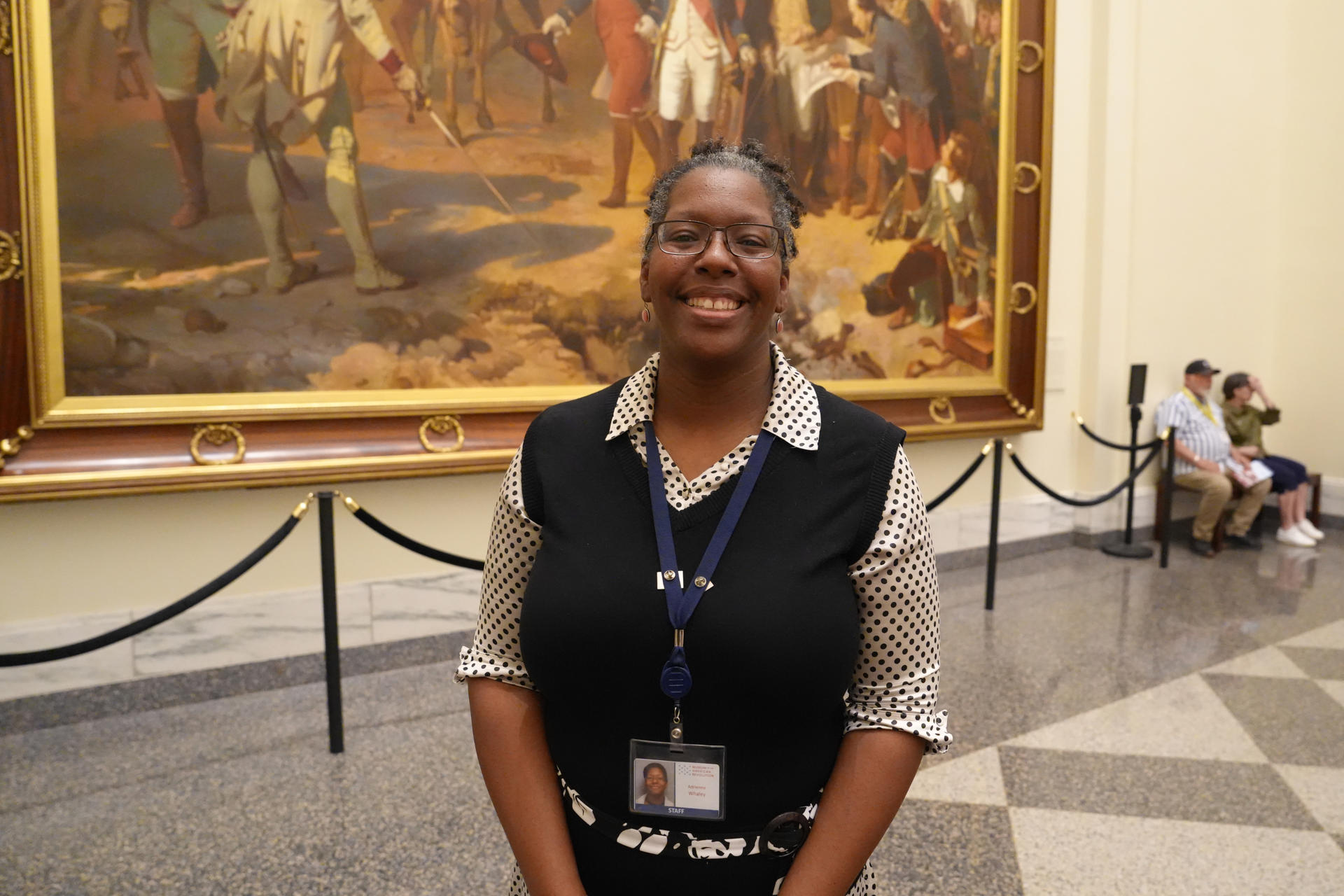 Fotografía del 8 de junio de 2026 de la directora de Educación y Participación Comunitaria del Museo de la Revolución Estadounidense en Filadelfia, Adrienne Whaley, en Filadelfia (Estados Unidos). EFE/ Octavio Guzmán
